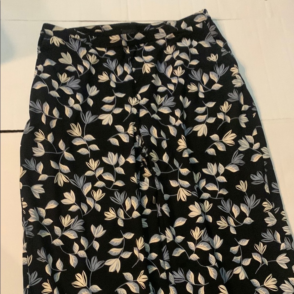 J-Jill Floral Black wide leg pants